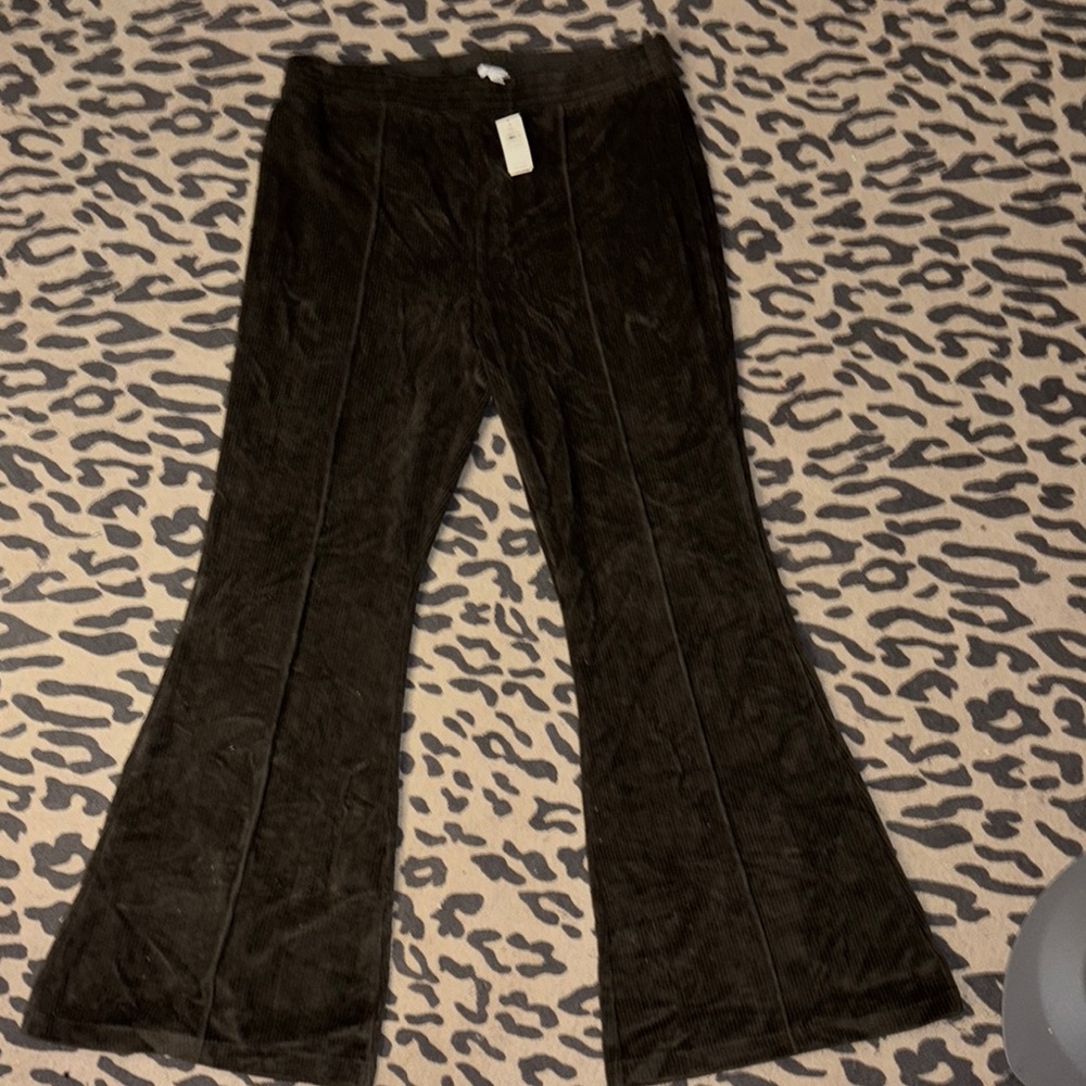 Olive green Flared Corduroy Pants